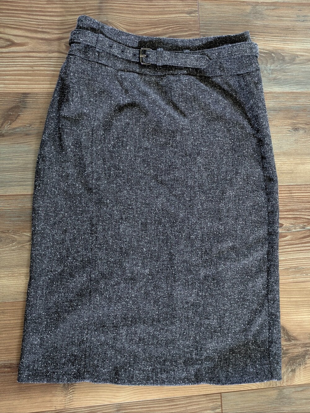 New York & Company Stretch Belted Midi Business Casual Gray Skirt 2